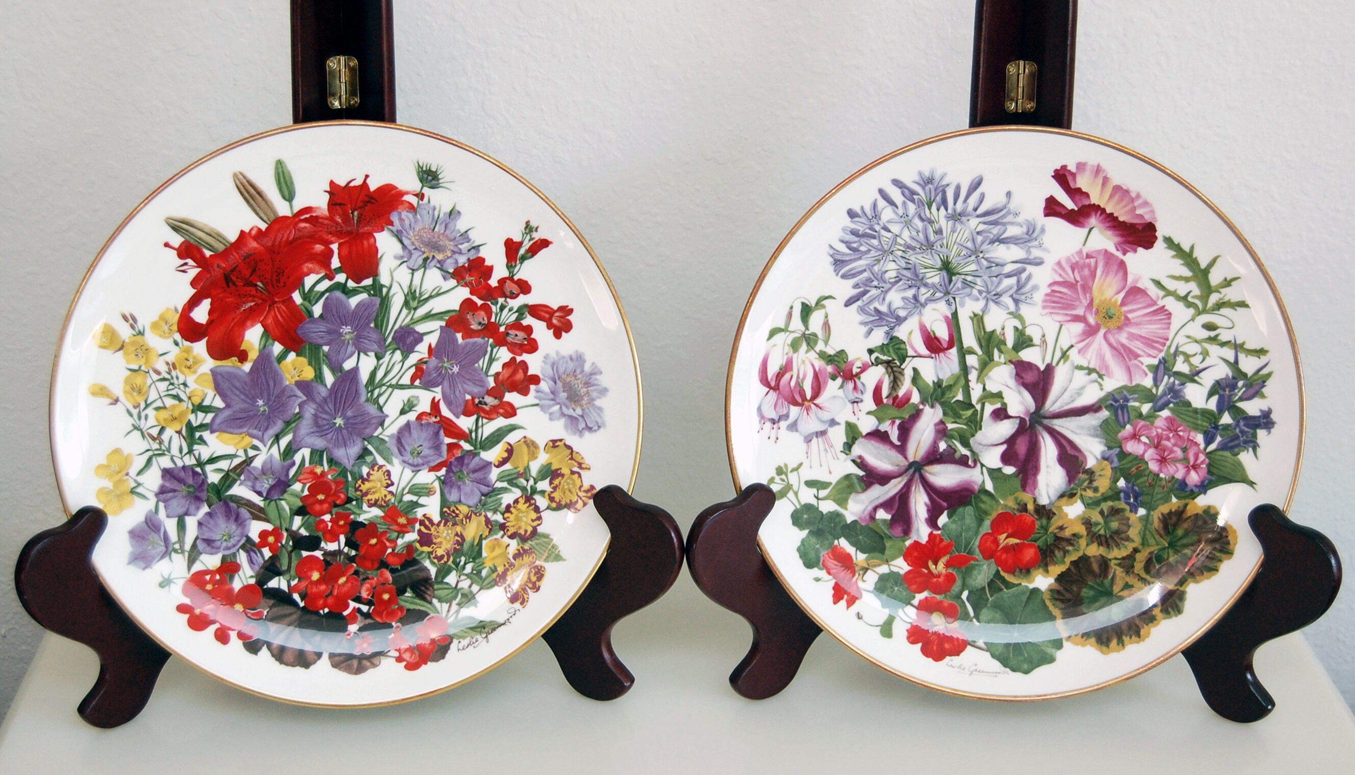 Vintage Flowers of the Month Plate Collection Complete Set Etsy UK
