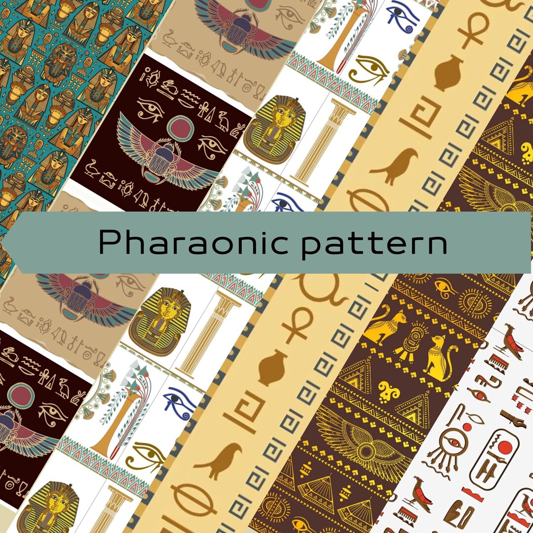 Pattern Phoraonic Ancient Egypt Digital Paper Egyptian Floral Patterns Pharaonic ...