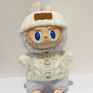 Labubu White Knit Jumper Sweater Set Hat