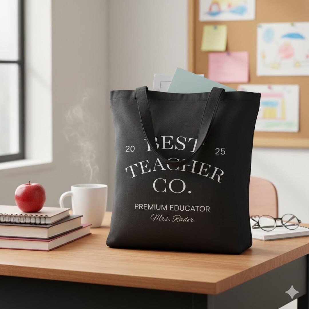 Best Teacher Cotton Canvas Tote Bag - Teacher Appreciation Gift ...