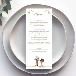 Blush Cowboy Boots Menu, Rustic Western Wedding Menu, Country Menu Card, Cowboy Cowgirl, blush pink flower, 4x9, ALYSSA TEMPLATE 171