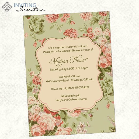 English Garden Rose Bridal Shower Or Baby Shower Invitation Etsy English Garden Rose Bridal Shower Or Baby Shower Invitation Etsy
