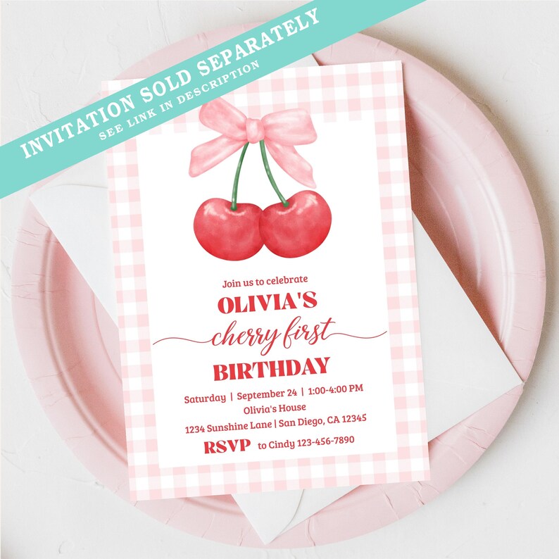 Cherry Milestone My First Year Poster Board, 1st birthday poster, Milestone board sign, Berry First Birthday, Preppy Coquette | TEMPLATE 346 bild 6