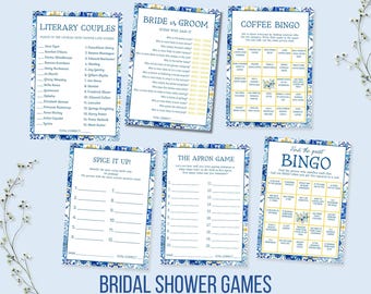 Bridal Shower games bundle set | Italian Mediterranean theme  | TEMPLATE 629