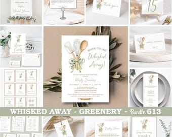 GREENERY Whisked Away Bridal Shower Invitation BUNDLE | TEMPLATE 613