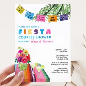 Fiesta Couples Shower, Fiesta Bridal Shower Invitation, Mexican Themed Invite, Wedding Shower, Margarita, DOWNLOAD TEMPLATE 206