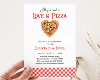 Pizza Couples Shower Invitation, Pizza Casual Rehearsal Dinner Invitation, Italian Theme, Wedding Shower Pizza Themed Party TEMPLATE 217