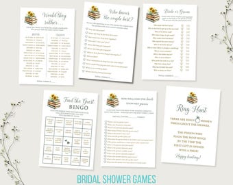 Bridal Shower Games Bundle Set | Sunflower Book Theme Next Chapter  | TEMPLATE 526
