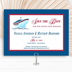 Cruise Ship Save the Date, Nautical Save the Date, Destination Save the Date, boat, sailboat, Photo or No Photo, 5x7 TEMPLATE 221