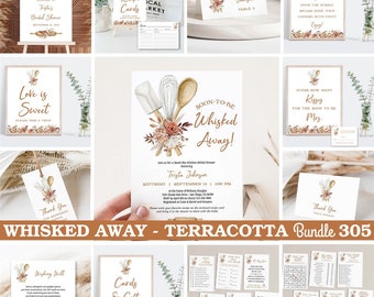 TERRACOTTA Whisked Away Bridal Shower Invitation BUNDLE, Stock the Kitchen Invite, baking kichen bridal shower theme TEMPLATE 305