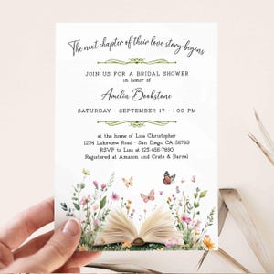 Book Themed Bridal Shower Invite, A New Chapter Bridal Shower Invitation, Storybook Bridal Shower, Book Lover Love Story Bride TEMPLATE 500