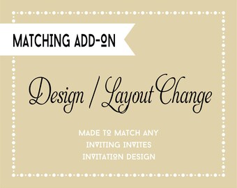 Design / Layout Change Request - Printable Digital File