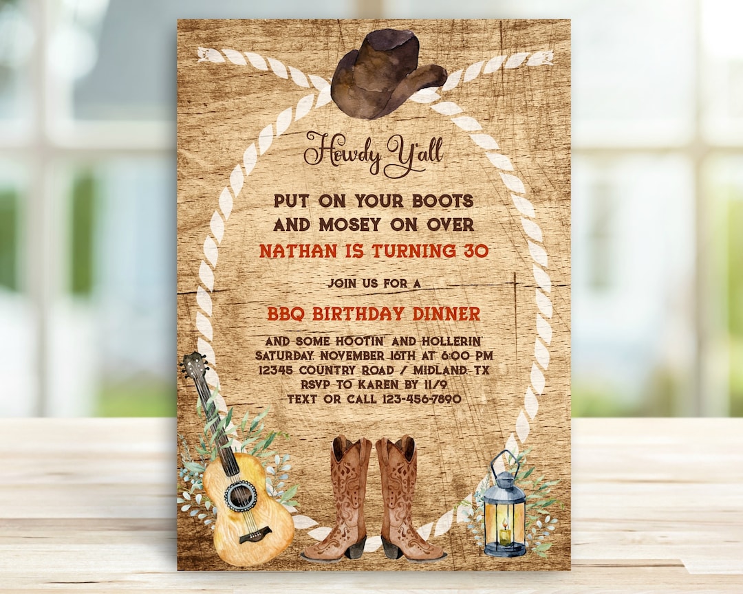 cowboy-cowgirl-boots-western-adult-birthday-invitation-rustic-country-bbq-hoedown-invite-guitar-21st-30th-40th-50th-60th-template-189-etsy