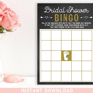Love is Brewing Coffee Theme Bridal Shower Bingo Game, Printable, Bridal Shower Bingo Cards, party game, INSTANT DOWNLOAD #108