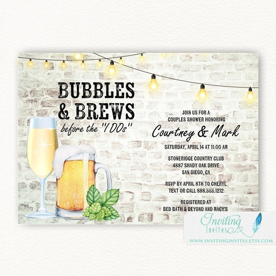 Rustic Bubbles and Brews Couples Shower Bridal Shower Etsy