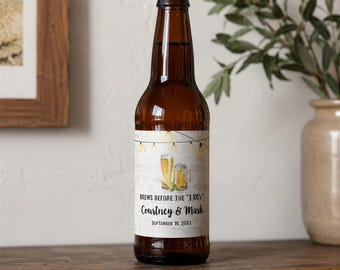Beer Bottle Label/Sticker TEMPLATE, Brews Before I Dos Shower or Rehearsal Dinner, rectangle and square size  | 269 270