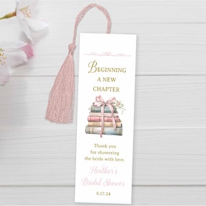 Book Themed Bridal Shower Favor Bookmark TEMPLATE, Next Chapter, Love Story Bridal Shower, Once Upon a Time Shower, fairytale shower | 354