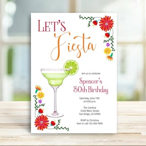 Margarita Birthday Invitation Template, tequila party adult bday, Mexican Fiesta birthday theme, 21st, 30th, 40th, 50th, 60th | TEMPLATE 315