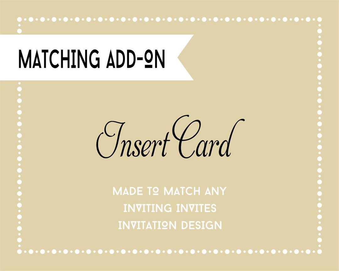 Digital Insert Card Insert Card Printable Digital File - Etsy