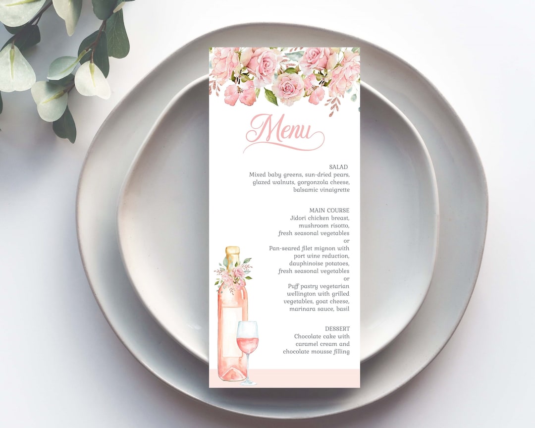 Bridal Shower Menu Template