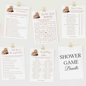 Bridal Shower games BUNDLE for Book themed love story shower, autumn fall shower game set, fun unique games, Digital EDITABLE TEMPLATES 394