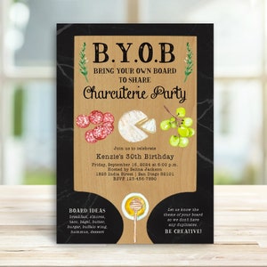 Charcuterie Board Party Invitation, Birthday Party, Holiday Party, Bring a Board Night Party Invite, Hen's Night, Girls Night TEMPLATE 321
