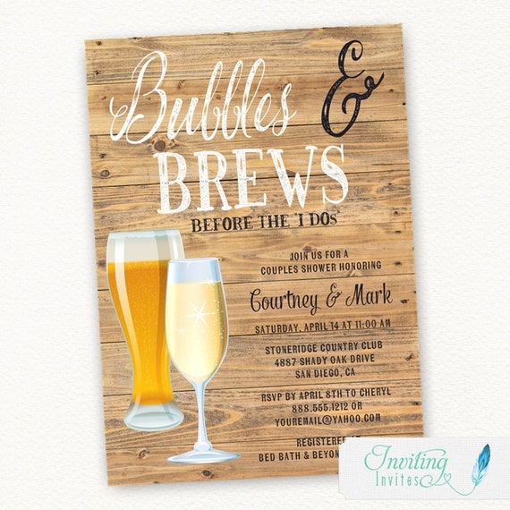 Rustic Bubbles and Brews Couples Shower Bridal Shower Etsy