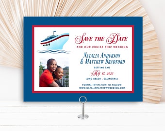 Cruise Ship Save the Date, Nautical Save the Date, Destination Save the Date, boat, sailboat, Photo or No Photo, 5x7 TEMPLATE 221