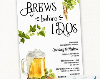 Brews before I Do's Couples Shower Invitation, Brewery Bridal Shower, Beer Invite, Hops, Engagement Party | PRINTED or PRINTABLE
