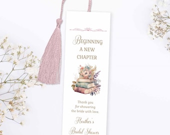 Book Themed Bridal Shower Favor Bookmark TEMPLATE, Next Chapter, Love Story Bridal Shower, Once Upon a Time Shower, fairytale shower | 231