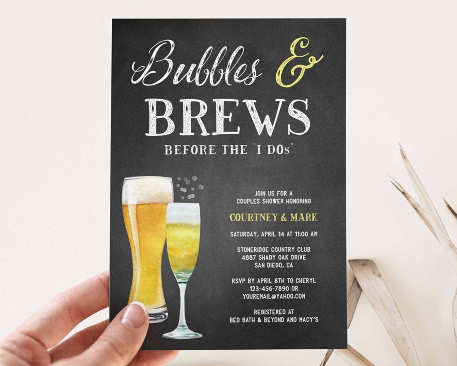 Bubbles and Brews Couples Shower Invitation Bridal Shower Etsy