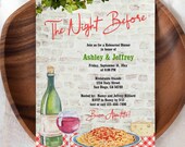 Italian Theme Rehearsal Invitation, The Night Before, Buon Appetito, Italy, Spaghetti Pasta Party Dinner Wine Food invite | DIY TEMPLATE 156