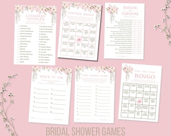 Bridal Shower game bundle - Cherry Blossom flowers | TEMPLATE 233