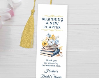 Book Themed Bridal Shower Favor Bookmark TEMPLATE, Next Chapter, Love Story Bridal Shower, Once Upon a Time Shower, fairytale shower | 385