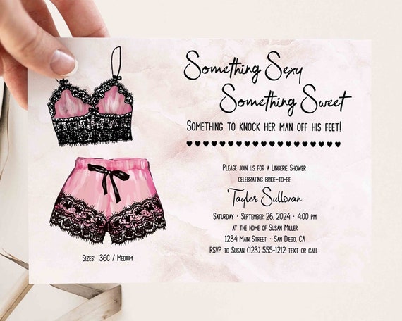 Lingerie Bridal Shower Invitation, Bachelorette Party Invite, Something Sexy Something Sweet , Bra Panties | EDITABLE PRINTABLE TEMPLATE - Etsy Israel Lingerie Bridal Shower Invitation, Bachelorette Party Invite, Something Sexy Something Sweet , Bra Panties | EDITABLE PRINTABLE TEMPLATE - Etsy Israel