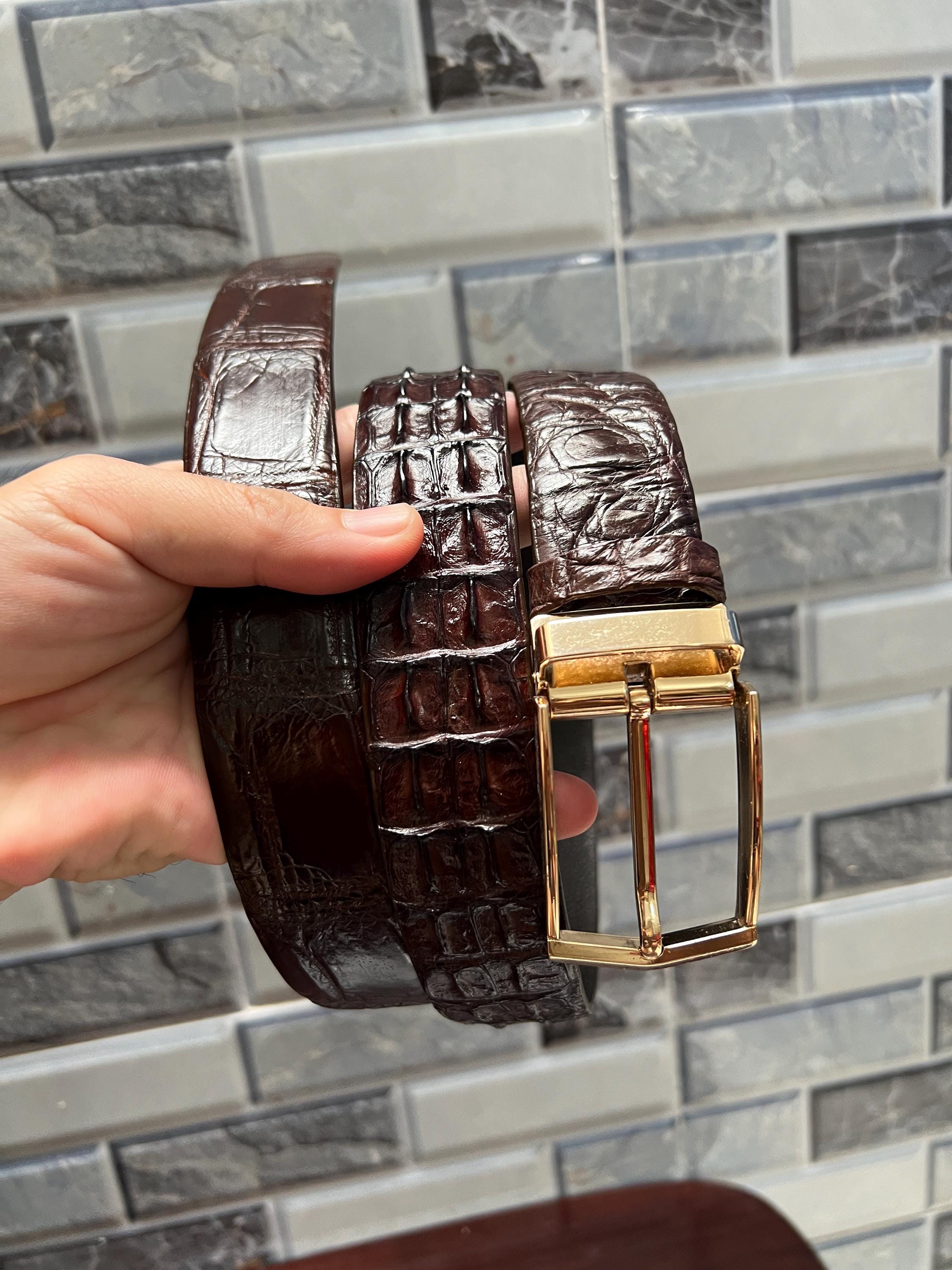 Genuine Alligator leather  Belt Strap 3.5mm Wide Men's Custom Belts