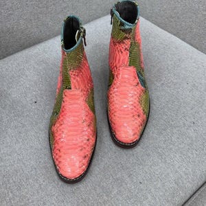 Genuine leather/python boots/shoes