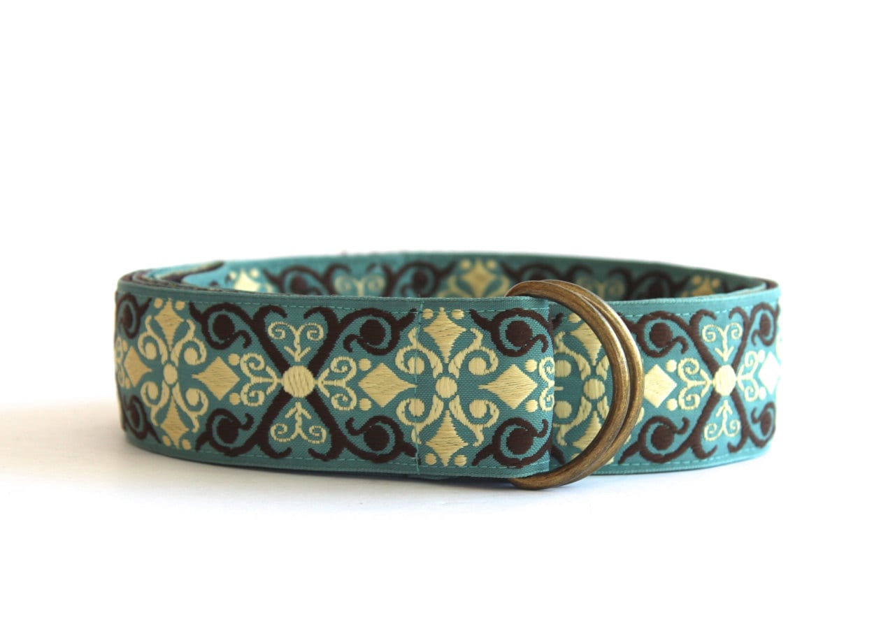 Goldtone Brass Colored Metal Belt Buckle With Turquoise Colored Stones Peacock Antique Gold Teal Stone Belt Buckle main image 2