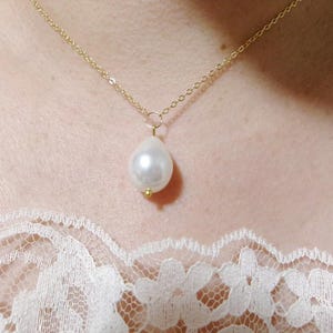 Mother of Pearl Necklace Teardrop Mother of Pearl Necklace Bridal Jewelry Bridal Necklace Wedding Jewelry Wedding Necklace Vintage Inspired