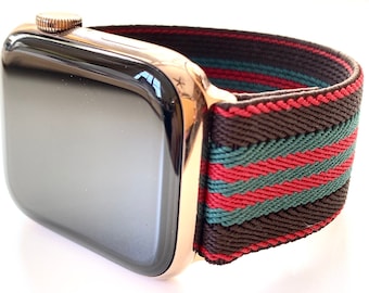 Striped Elastic Apple Watch Band: Stretchy Comfort Fit