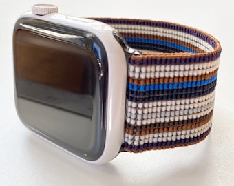 Apple Watch - band Custom made to fit Elastic stretch comfort band Multi Striped Mesh MORE COLORS
