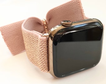 Rose Gold Bow Tie Apple Watch Band: Sparkle Elastic Fitbit Samsung