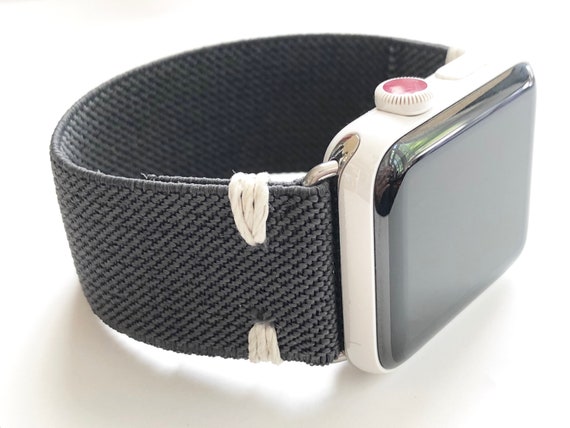 Apple Watch Elastic Watch Band Dark Grey Hand Stitched Made to Fit Elastic  Stretch Comfort Band Seamless -  Canada