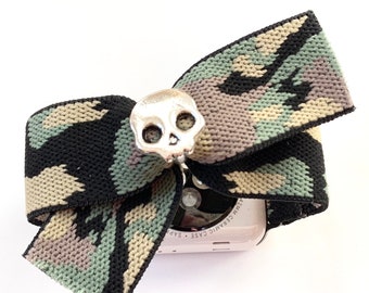Camo Skull Apple Watch Band: Elastic Bow, Adjustable