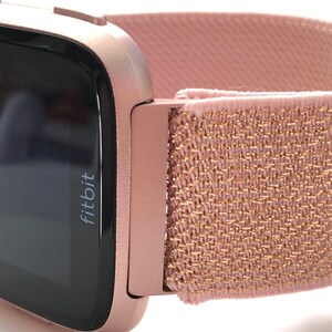 Fitbit Versa 1/2/Lite, Versa 3/Sense roséguldfärgat metalliskt elastiskt klockarmband bild 7