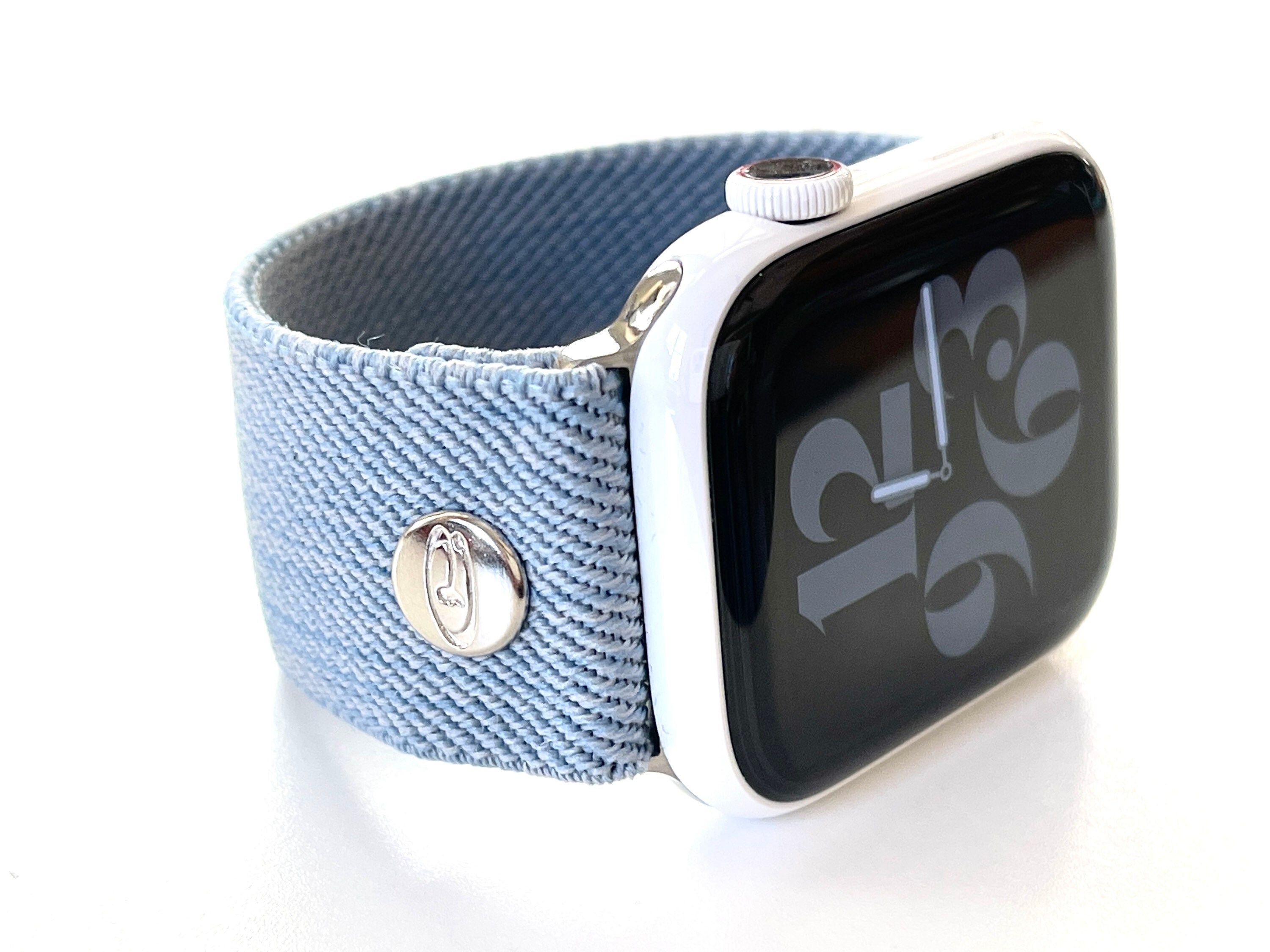 y2k Silver Star Blue Denim Apple Watch Strap 41mm 38 40 42 44 45 49 Jeans  iWatch Strap Women Wristwatch Band Apple Watch Replacement Band