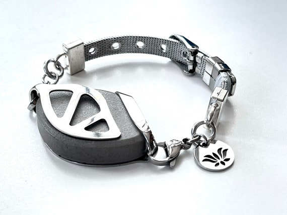 Bellabeat Leaf Bracelet Stainless Steel Silver Lotus Charm