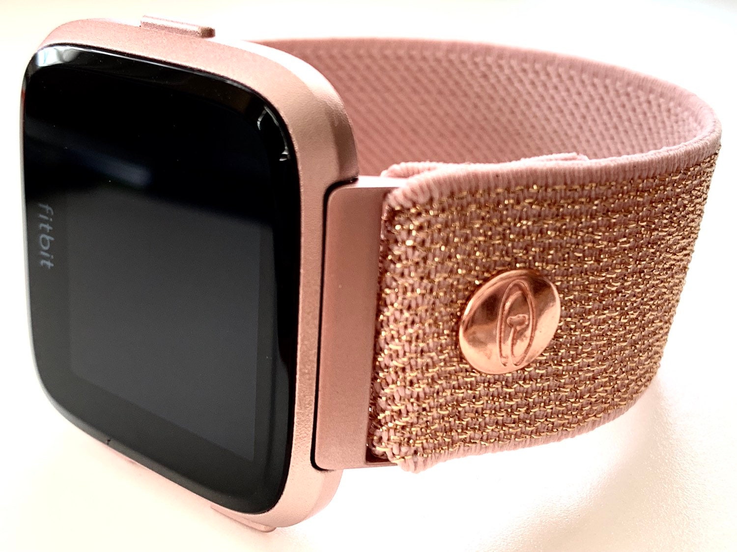 fitbit varsa 未使用　ピンクゴールド Fitbit VERSA Rose Gold Elastic Watch Band Signature Doogle Band - Etsy