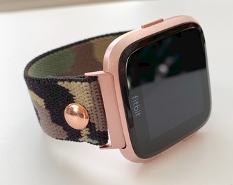 Fitbit VERSA 1, 2, Lite Camo slim line Elastic watch band