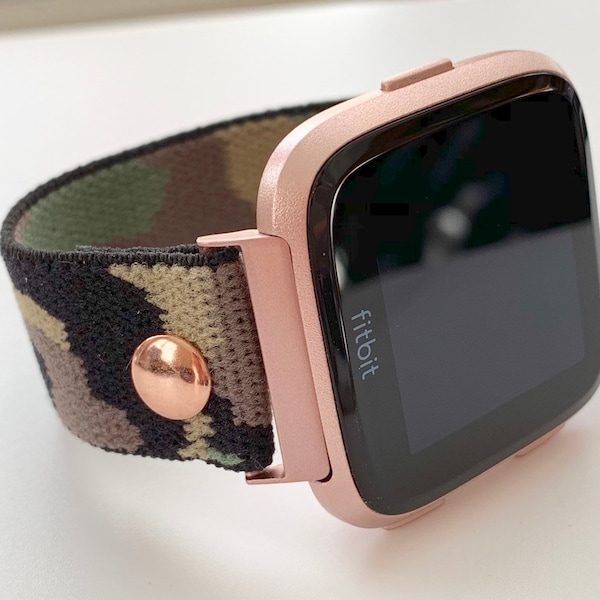 Fitbit VERSA 1, 2, Lite Camo slim line Elastic watch band